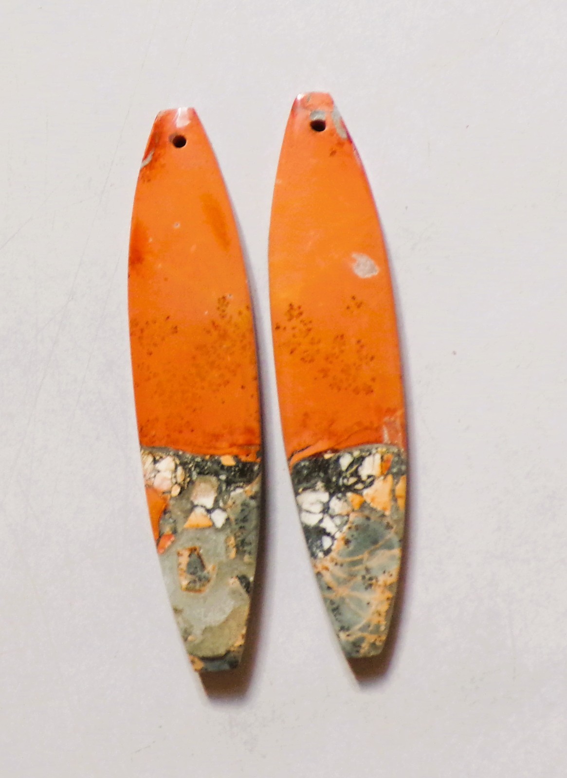 50.00 Cts Natural Maligano Jasper Drilled Cabochon Match Pair 52.3X12MM DE-05