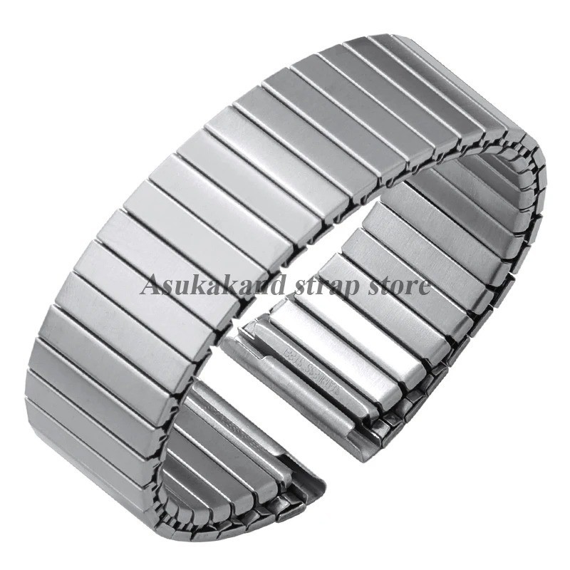 22mm Elastic Stainless Steel Watch Band Metal Stretch Expansion Springs Bracelet
