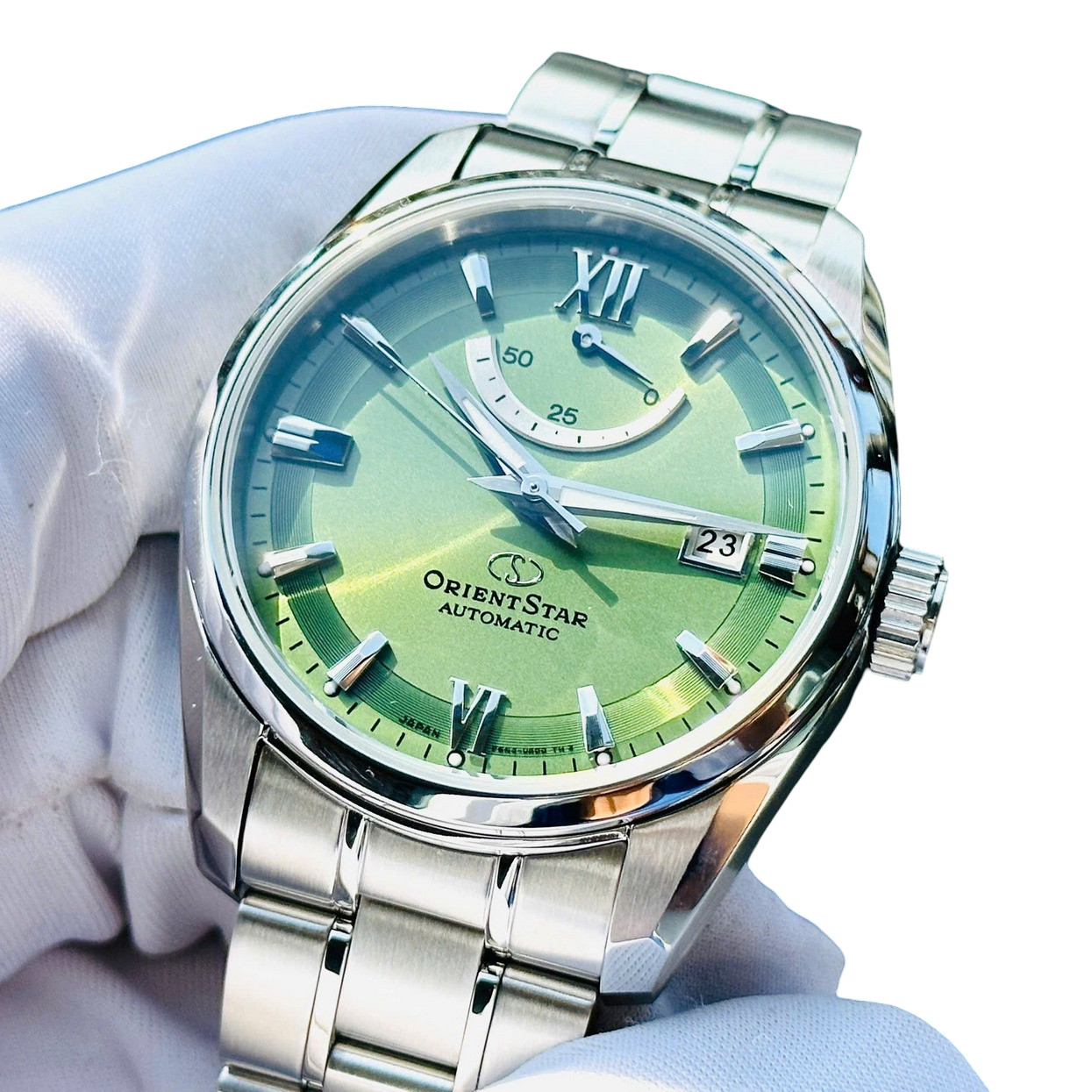 Orient Star Sapphire Crystal Automatic Green Dial Men’s Watch RK-AU0107E