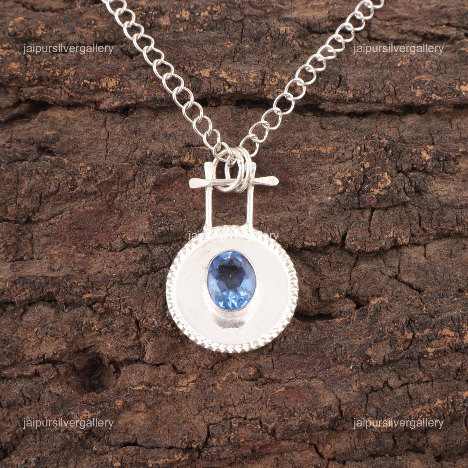 925 Silver Tanzanite Gemstone Jewelry Handcrafted Everyday Pendant 1.4″ For Her