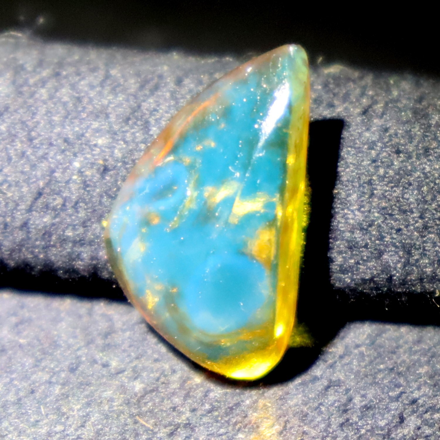 Genuine Natural Dominican Blue Green Orange Yellow Amber Polished Pendant Stone