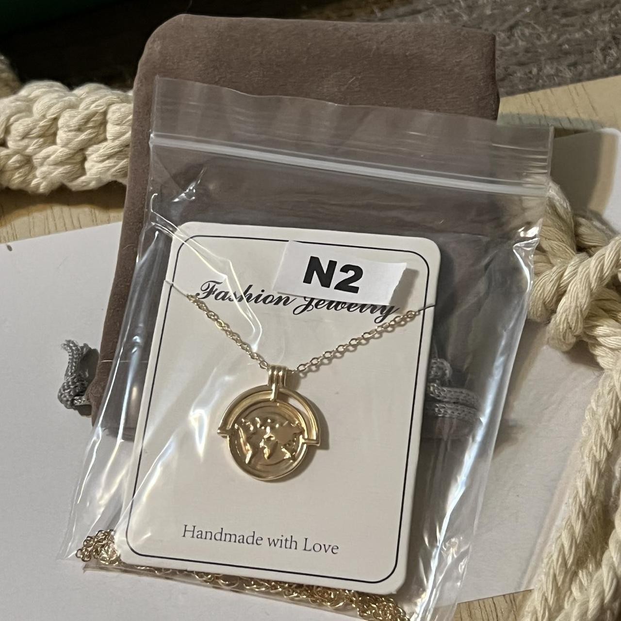 Gold World Map Globe Medallion Pendant Necklace Boho