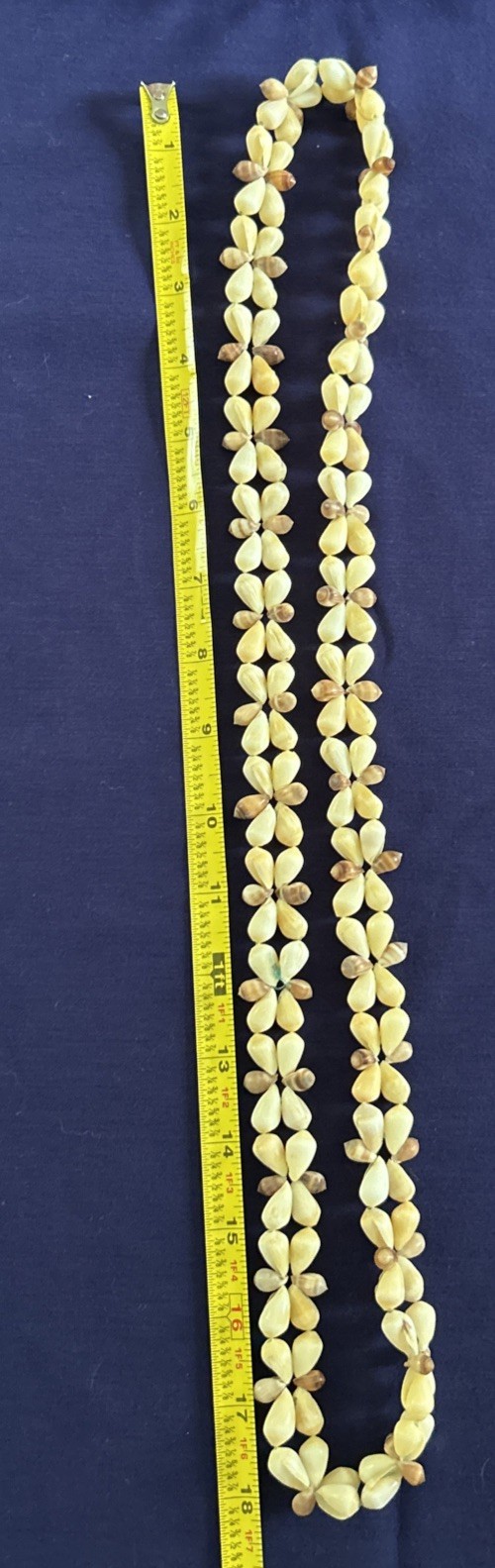 Vintage Cowrie Sea Shell NECKLACE Long Heavy 18” Hawaiian Lei