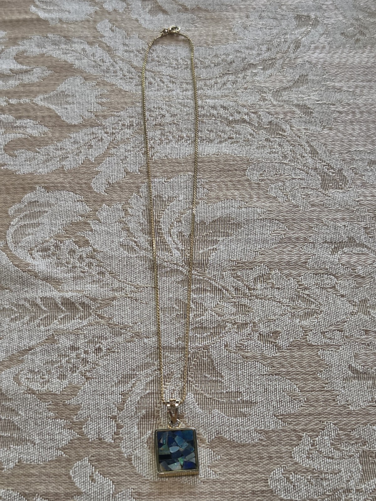 1/20 GF 14K FED Gold Fill Serpentine S Link Chain Necklace 18.25″ Mosaic Pendant