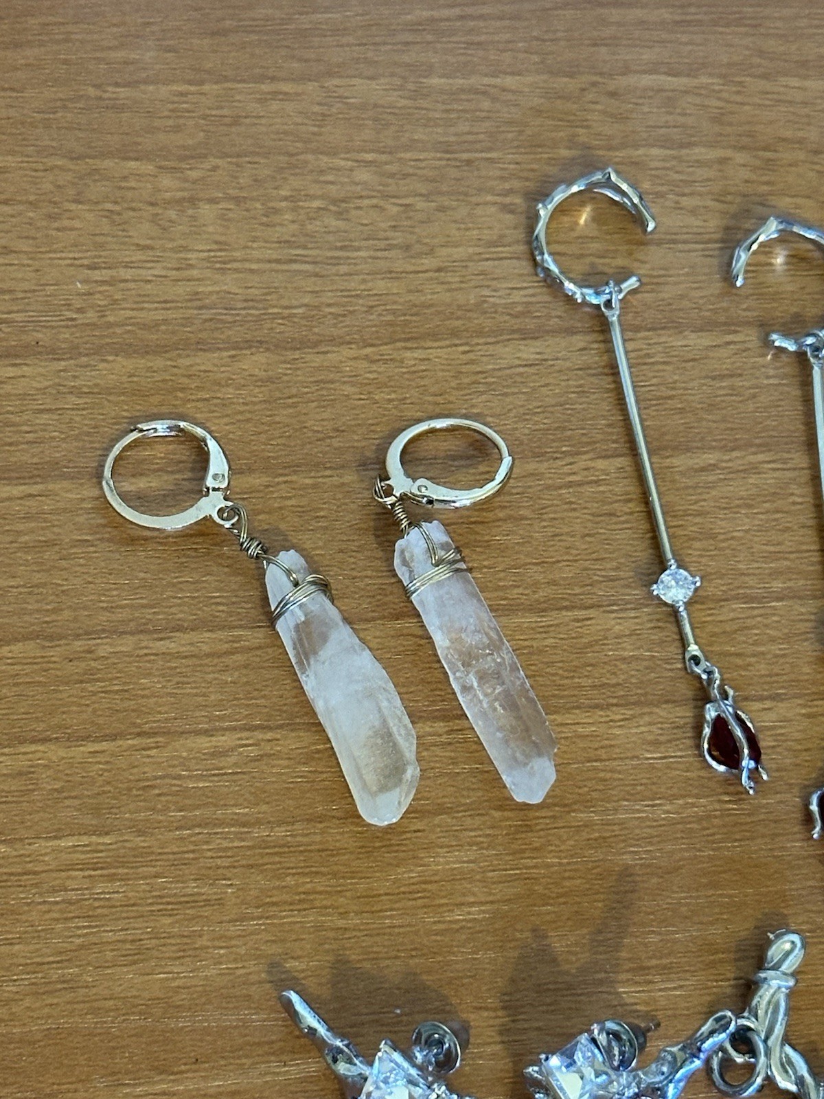 5 Pairs Assorted Dangle Earrings Gothic Crystal Star Cross Drop Earrings Lot