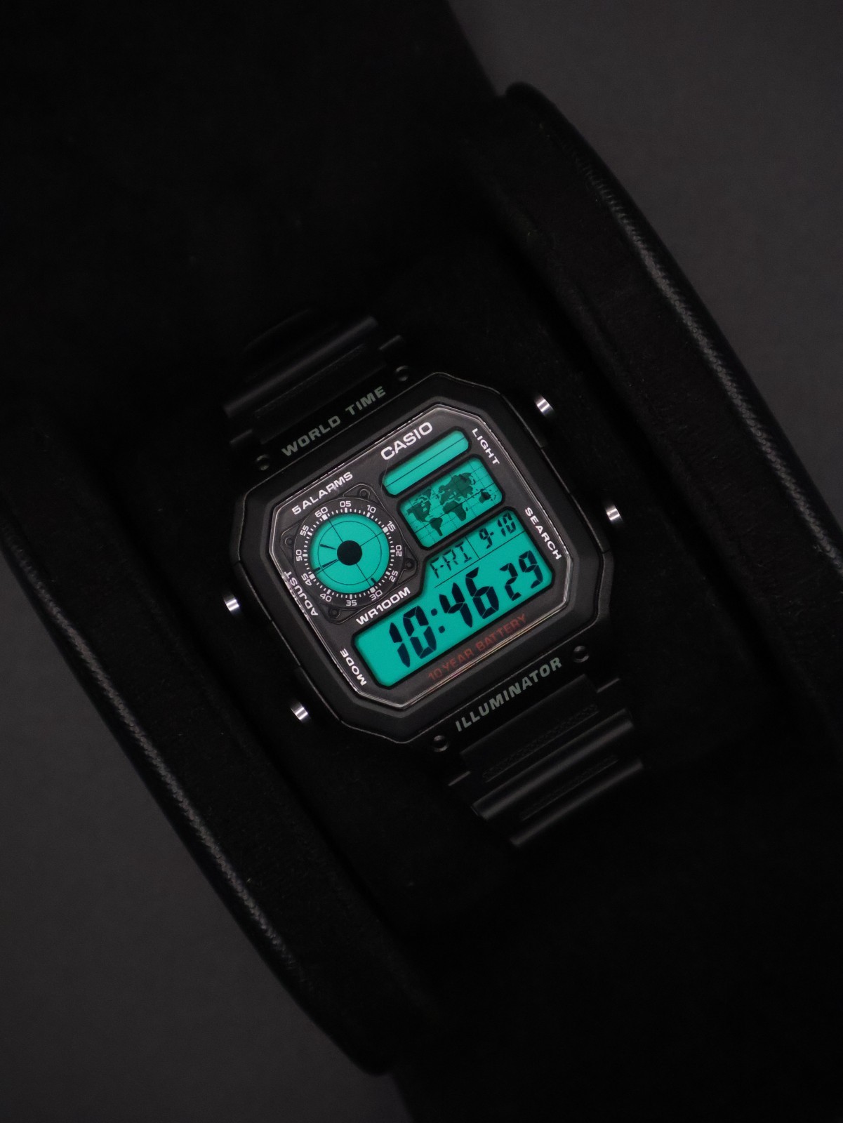 “Radar” | Custom Casio World Time | Royale | AE-1200WH | 🟢 |NEW HB Watch MOD