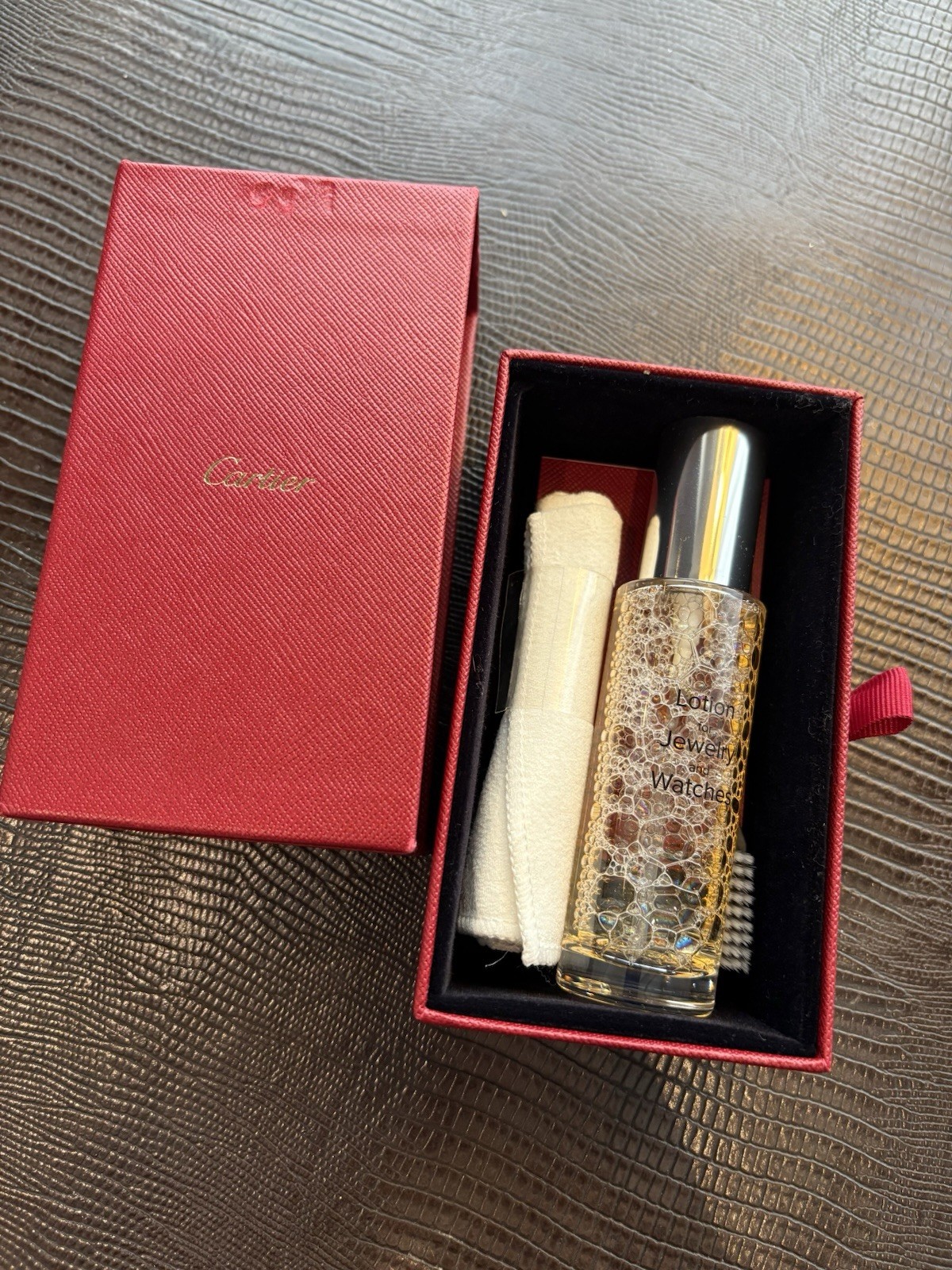 Cartier New Jewelry And Watch Cleaning Kit Red Box Cleaning Spray Soft Brush