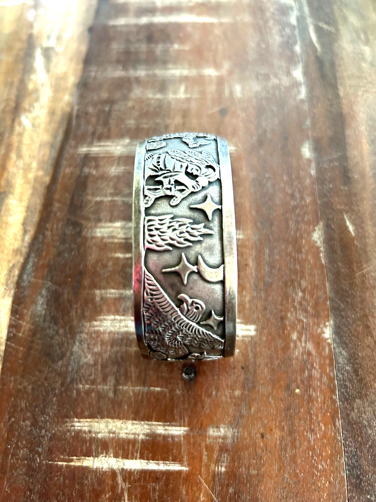NAVAJO BECENTI STORY TELLER STERLING SILVER BRACELET 50g