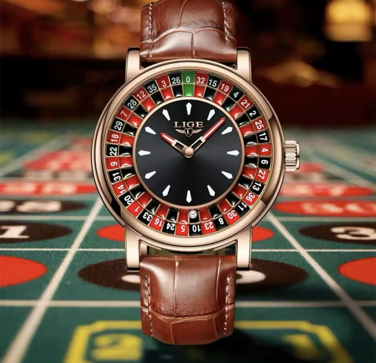 Roulette Men’s Watch Wheel 44m Dial Diameter