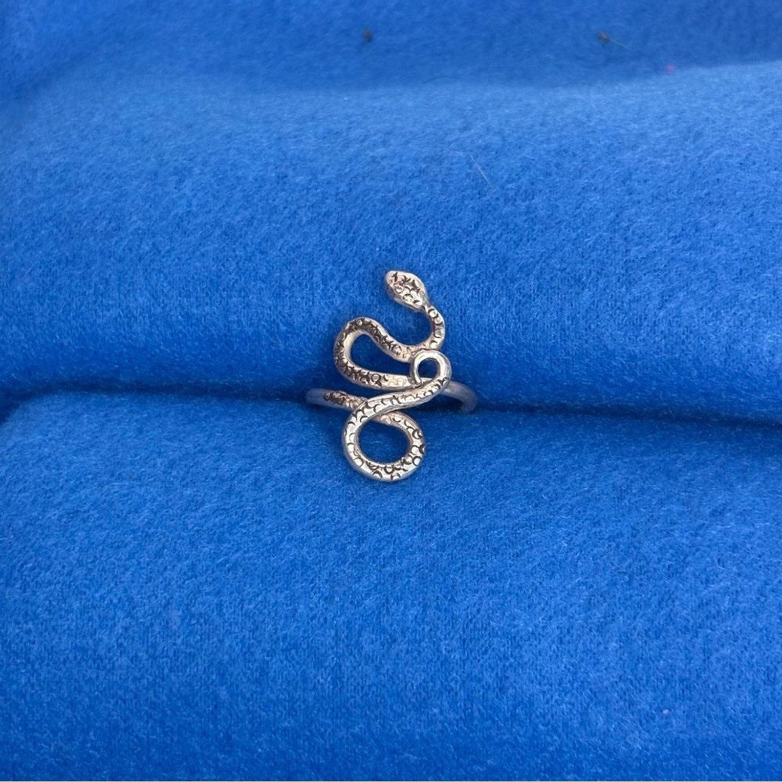 Hand Crafted One of a Kind Pure Silver Snake Ring Size 7.5