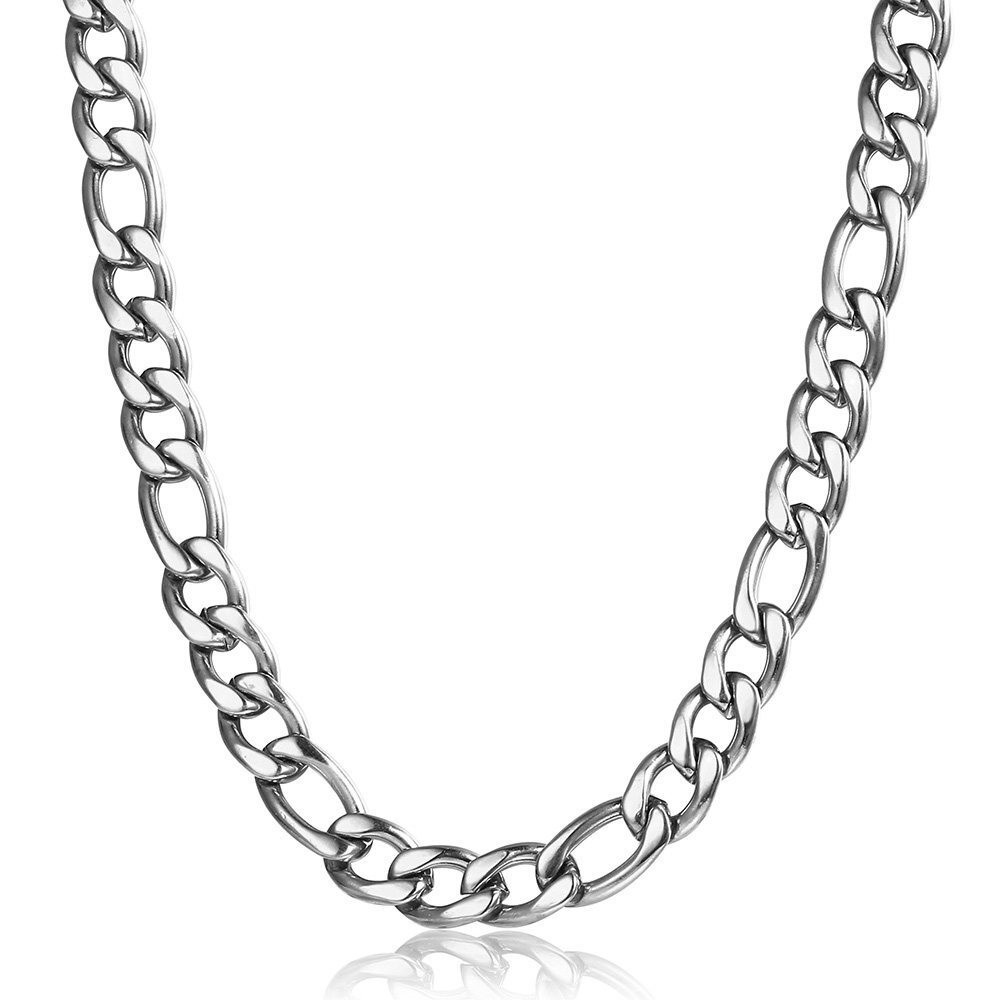 3/5/7/9mm Stainless Steel Figaro Chain Necklace Men Women Link Jewelry 16″-30″