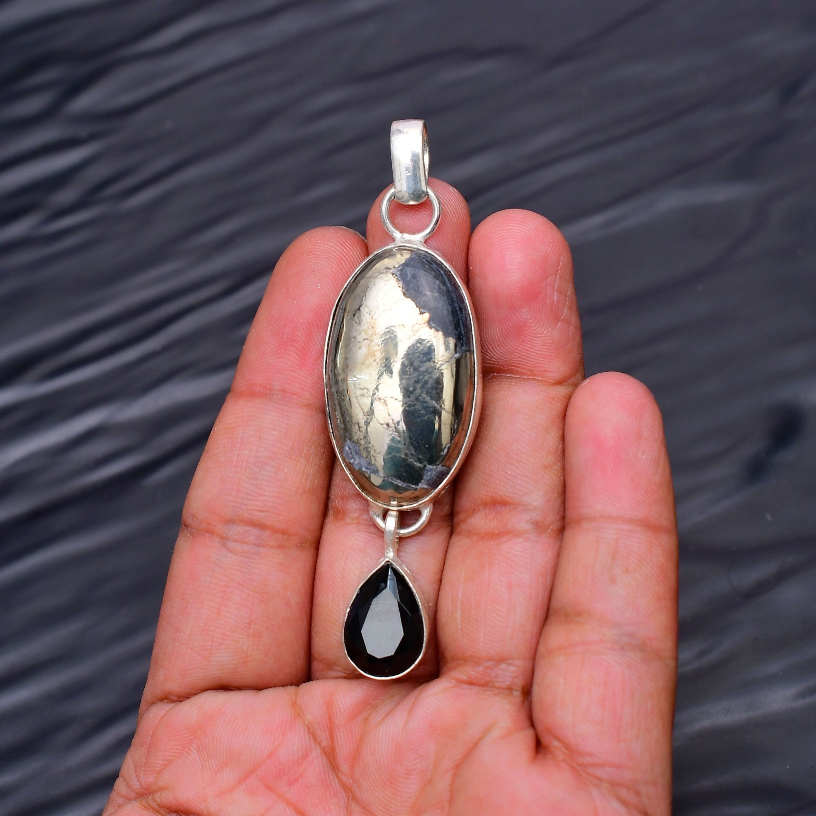 Golden Apatite Gemstone 925 Sterling Silver Handmade Pendant Approx -2.75″