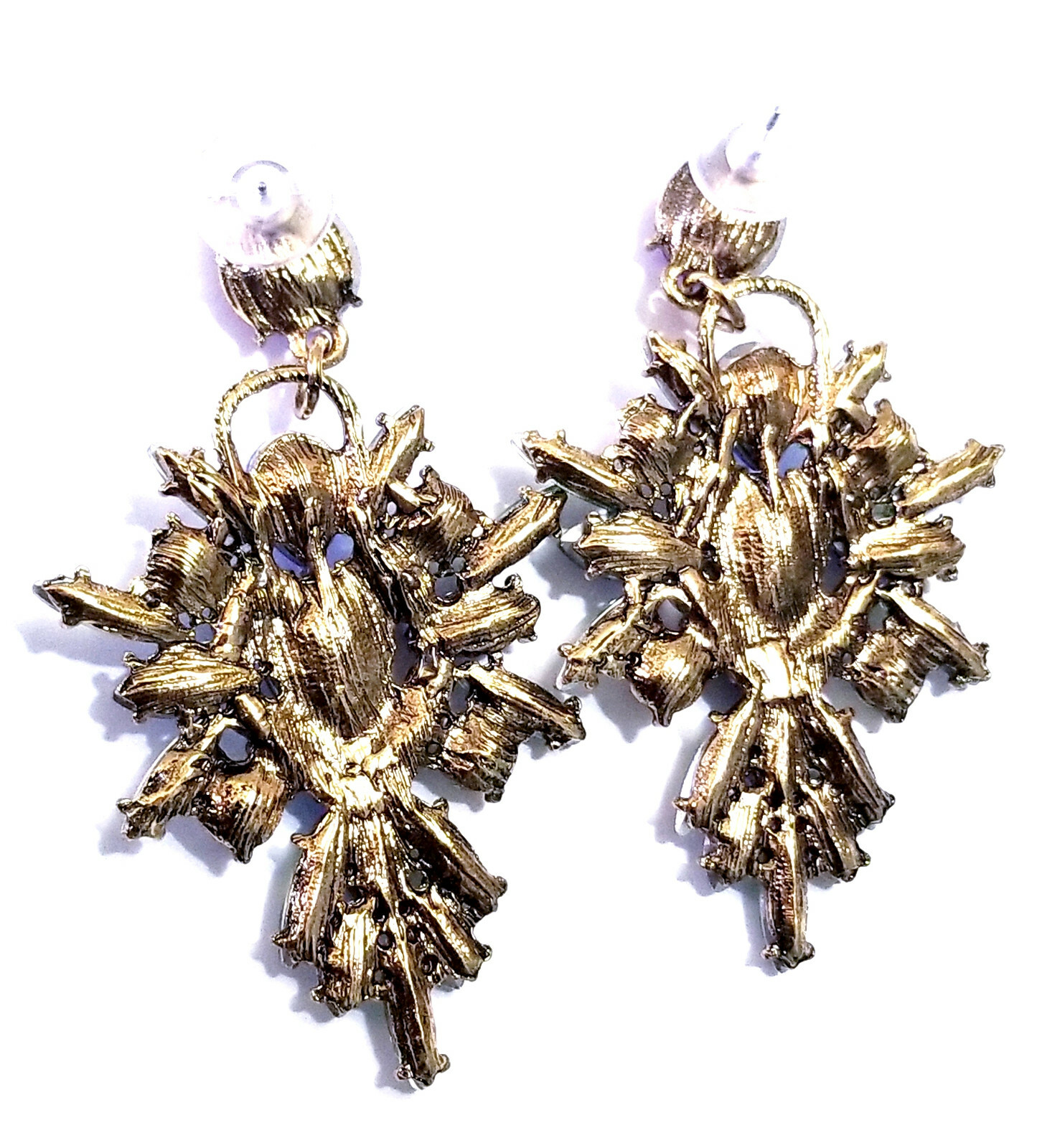 Chandelier Earrings Topaz Rhinestone Crystal 2.8 in