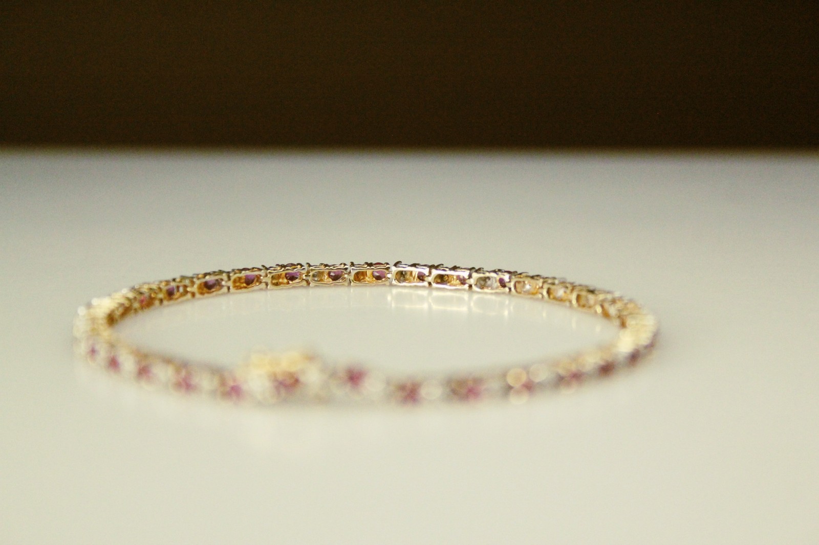14K Yellow Gold Round Ruby & Diamond 7.5″ Tennis Bracelet 8.8 Grams (BR5028)