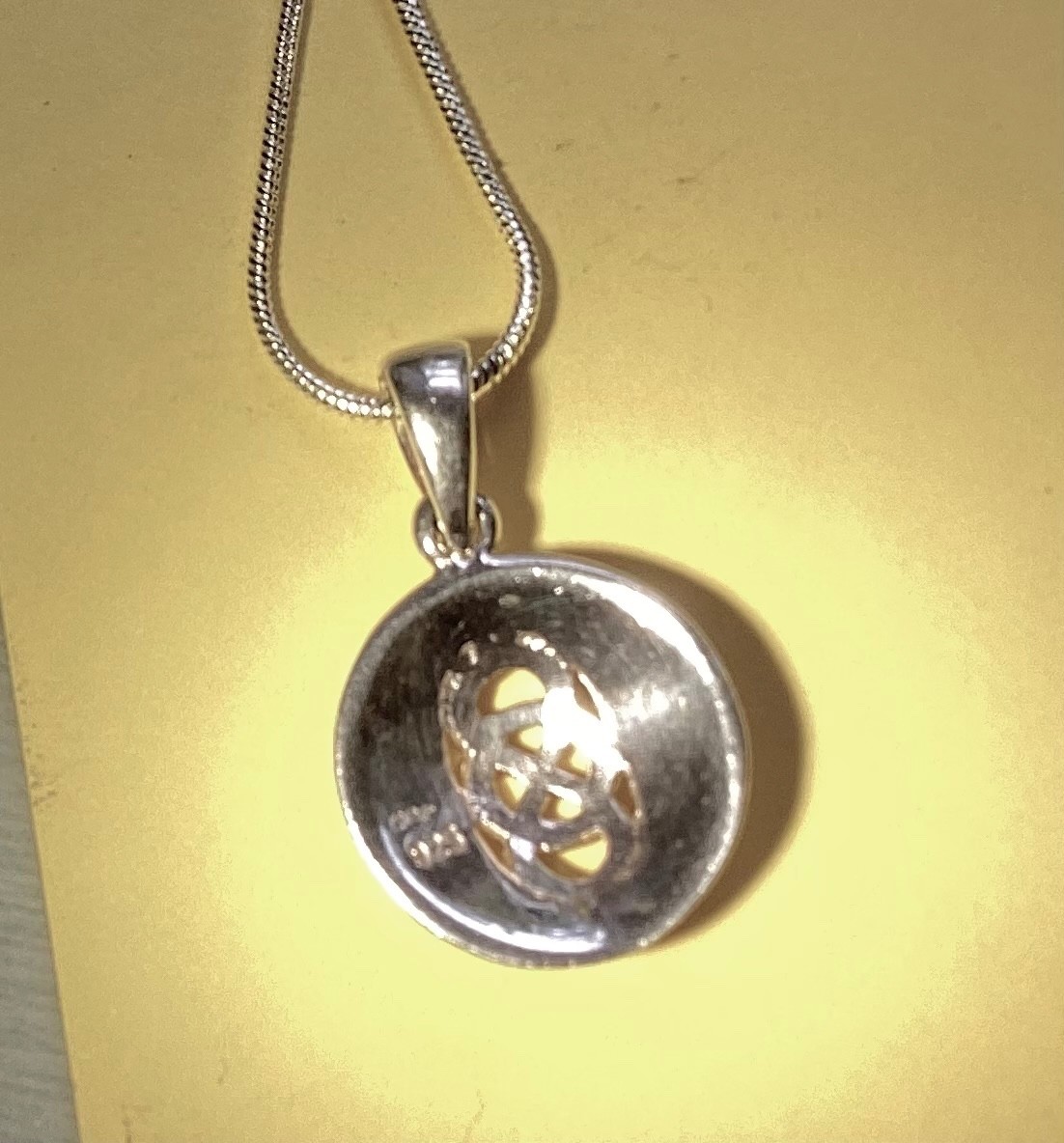 Matte & Polished Finish Silver Celtic Design Pendant