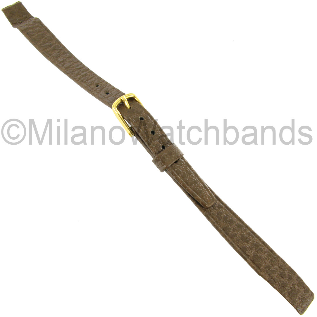 10mm Hirsch Brown Saddle Genuine Leather Unstitched Flat Open Ended Watch Band