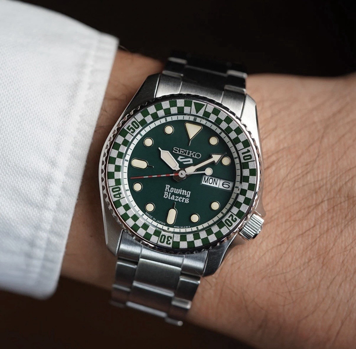 Seiko 5 X Rowing Blazers X Wind Vintage Rally – Green 38mm – SRPM21 – 2 Straps