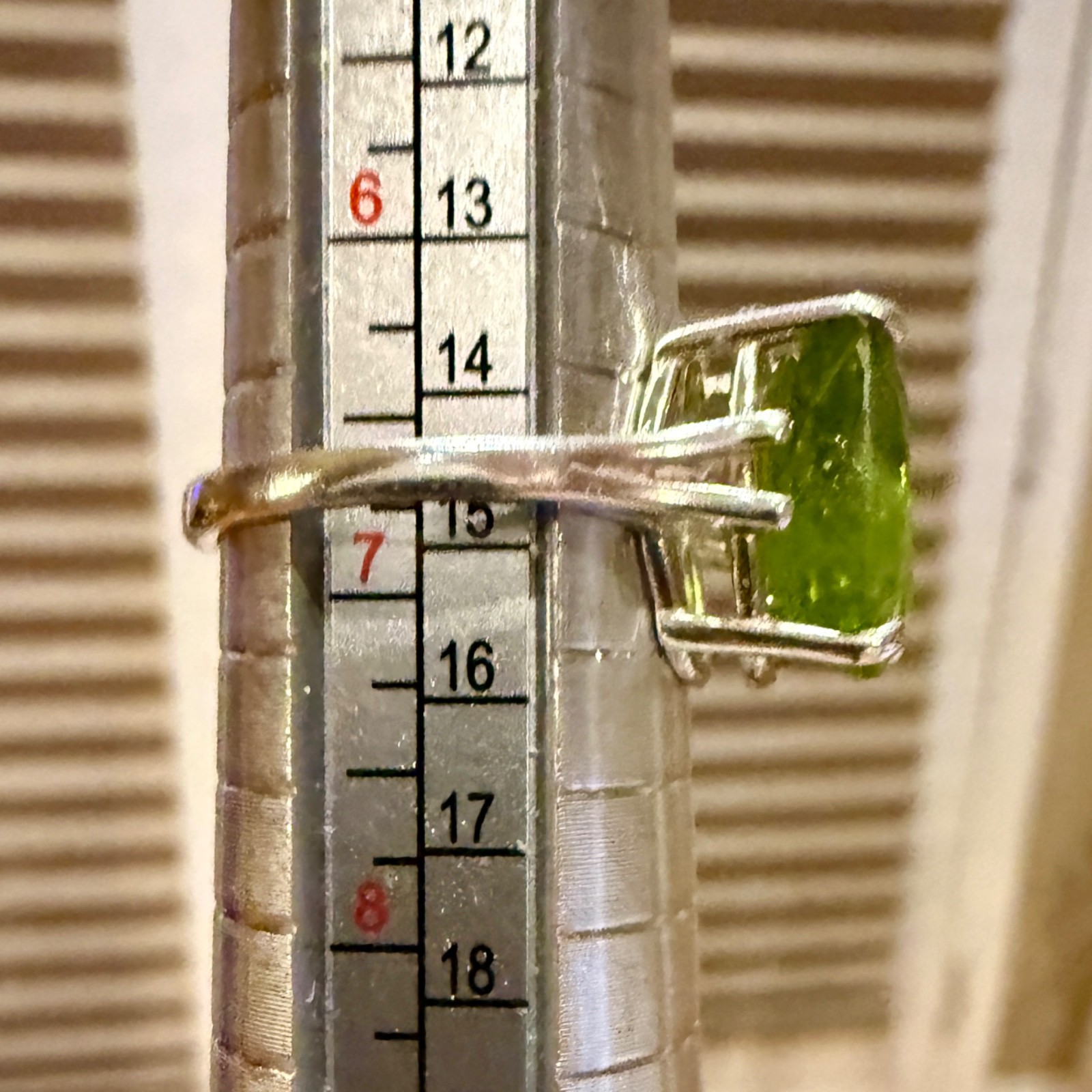 Large 6.96 Ct Oval Peridot Ring, Size 6 3/4 (Resizeable) in 925 Sterling Silver