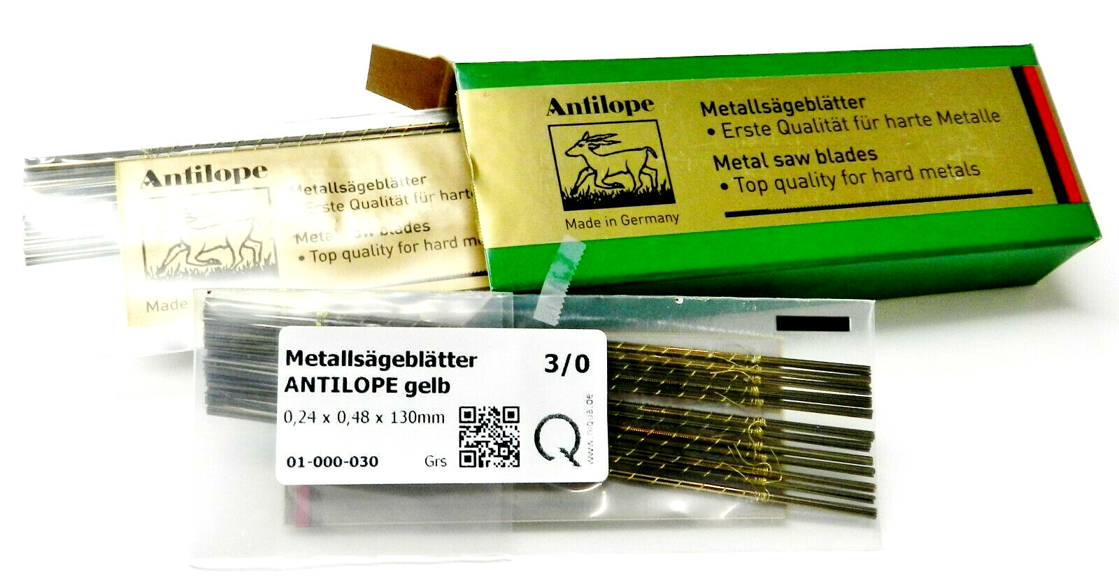 Antilope Jewelers Saw Blades #3/0 Jewelry Making Pack of 144 pcs. Made in German