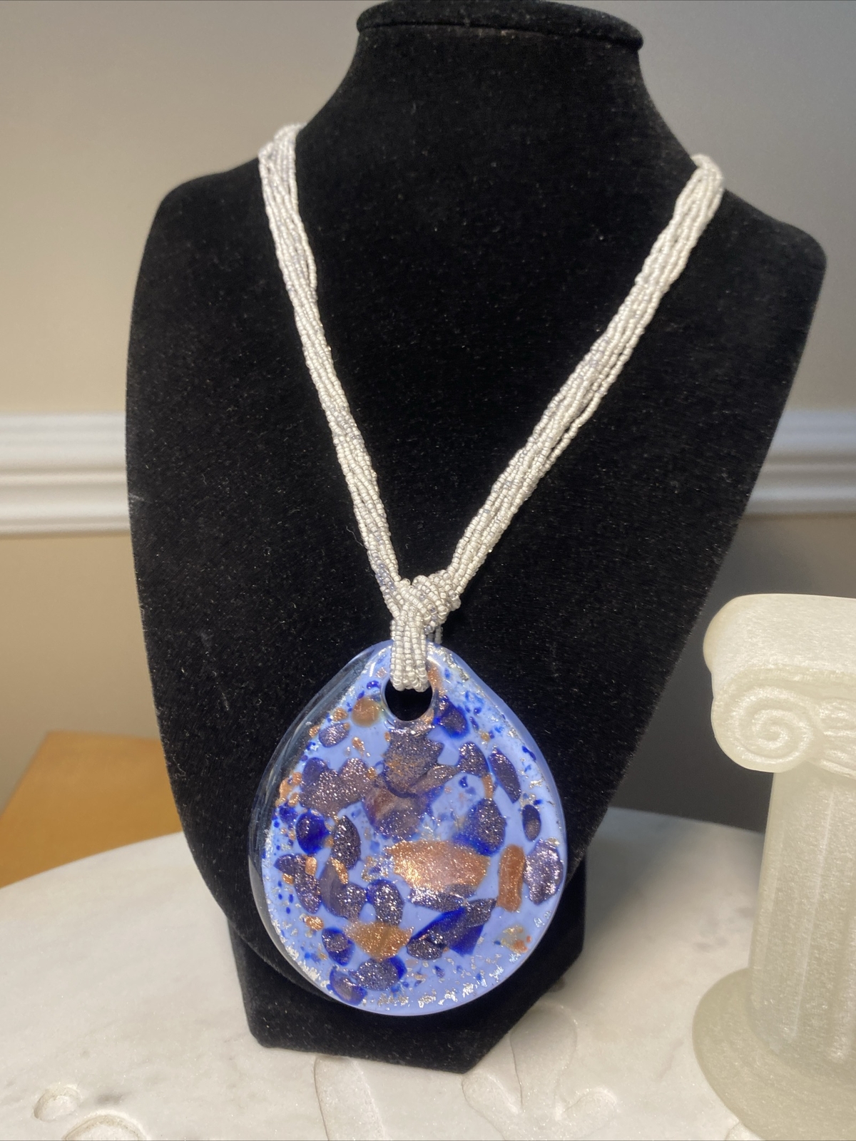 Murano Art Glass Vintage Pendant Necklace Estate Fine Jewelry Pre-Owned