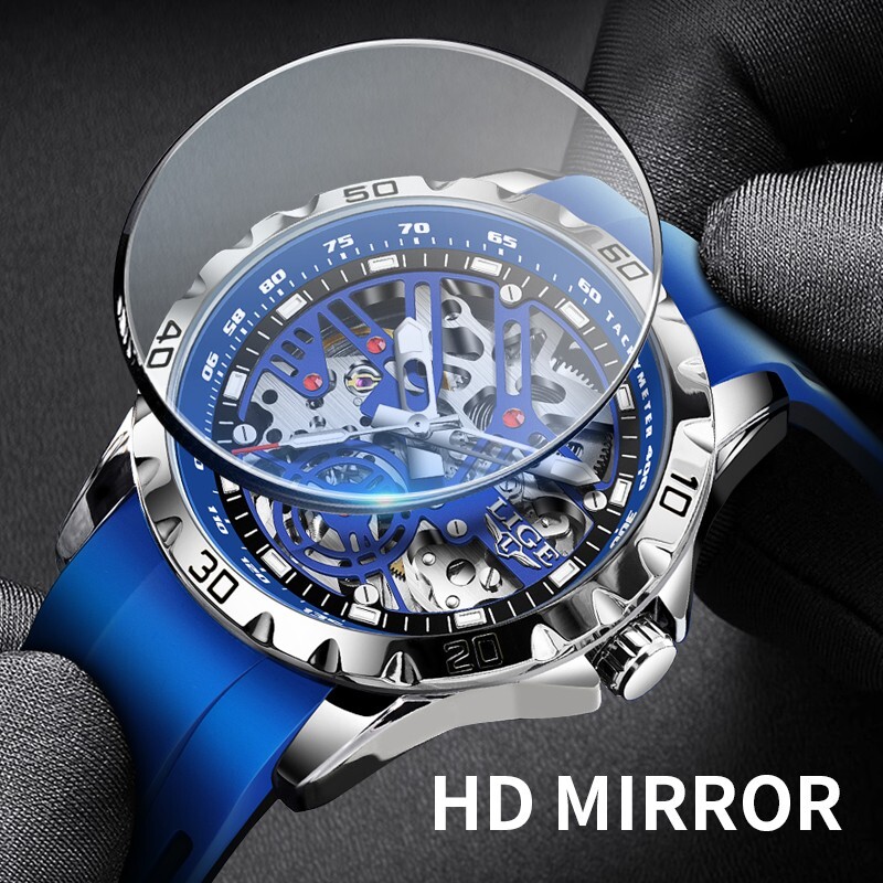 LIGE Men Military Watch Automatic Mechanical Analog Luminous Casual Wrist Watch