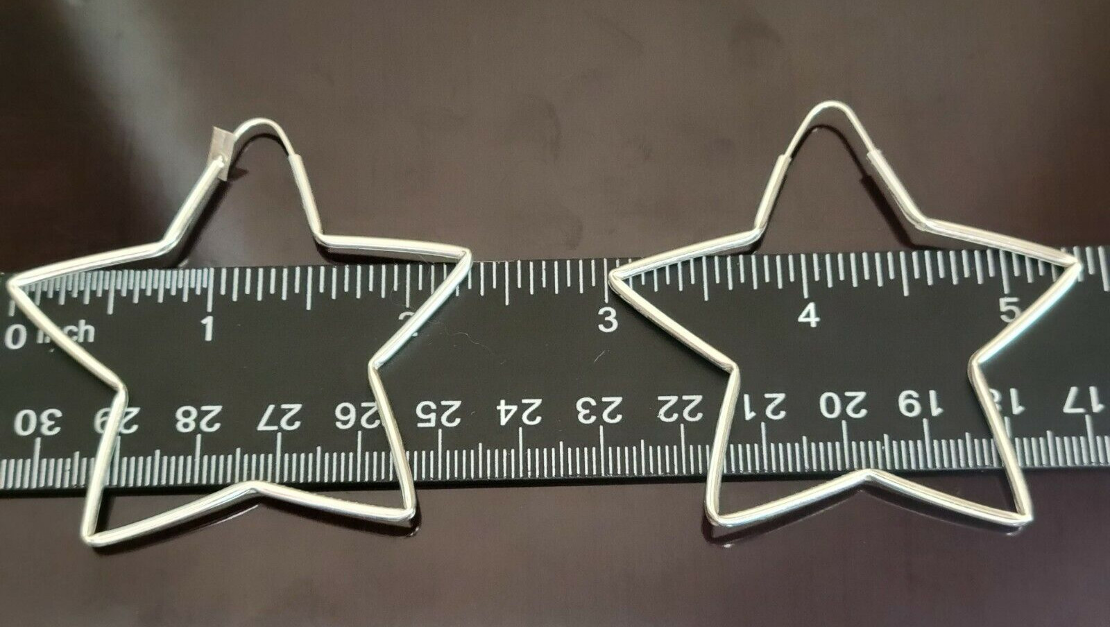 Erick’s Sterling Silver 2 3/8 in. Wide Tubular Star Hoop Earrings Taxco.925