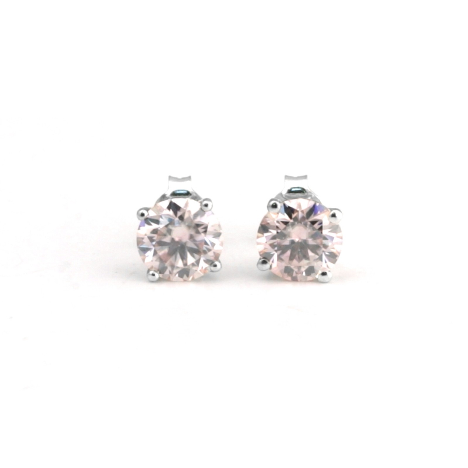 2.40 Ct Light Pink Lab Grown Diamond Stud Earrings VS1 925 Sterling Silver Women