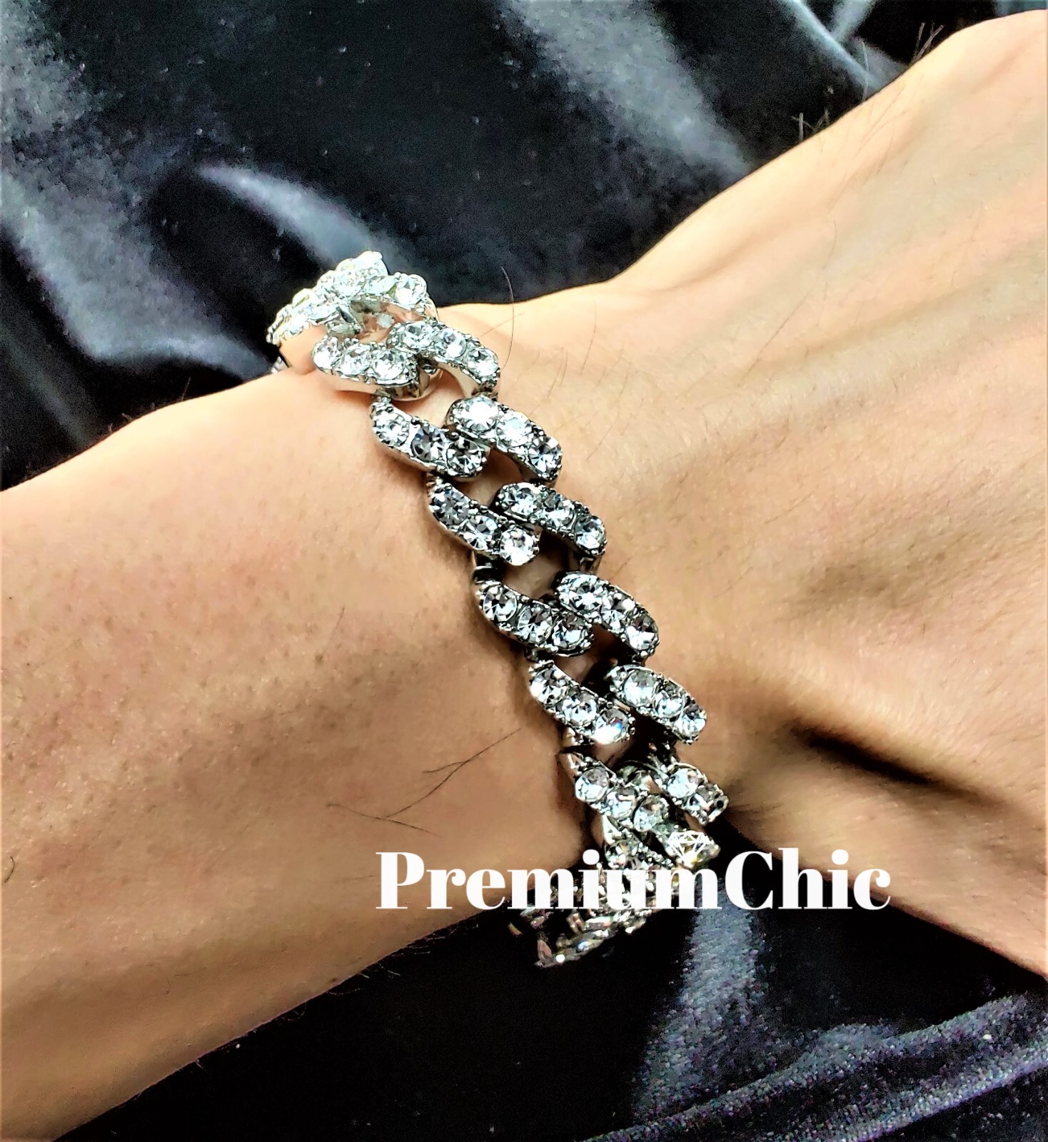 Mens Miami Cuban Link Chain or Bracelet ICED CZ Gold Plated Hip Hop CZ Jewelry