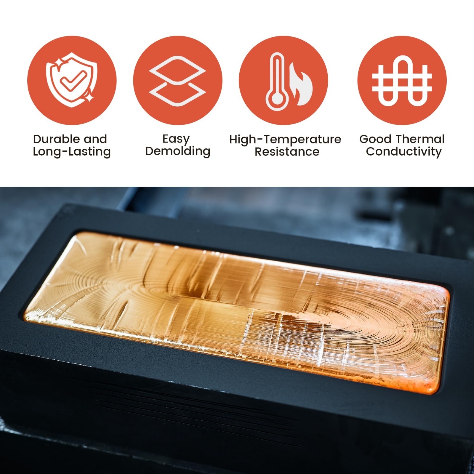 4 Pack 1kg Graphite Ingot Molds for Metal Casting Gold Silver Aluminum Copper Br