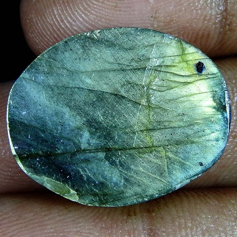24.55 Ct Oval Checker Cut Labradorite Natural 24.55 Loose Gemstone
