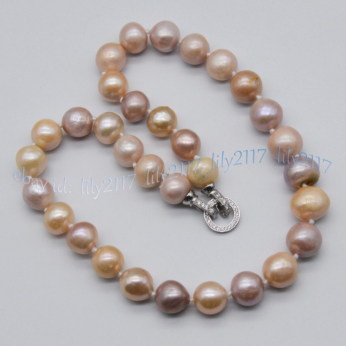 Natural Pearl 12-14mm Rare Multicolor Baroque Keshi Edison Pearl Necklace 14-48′