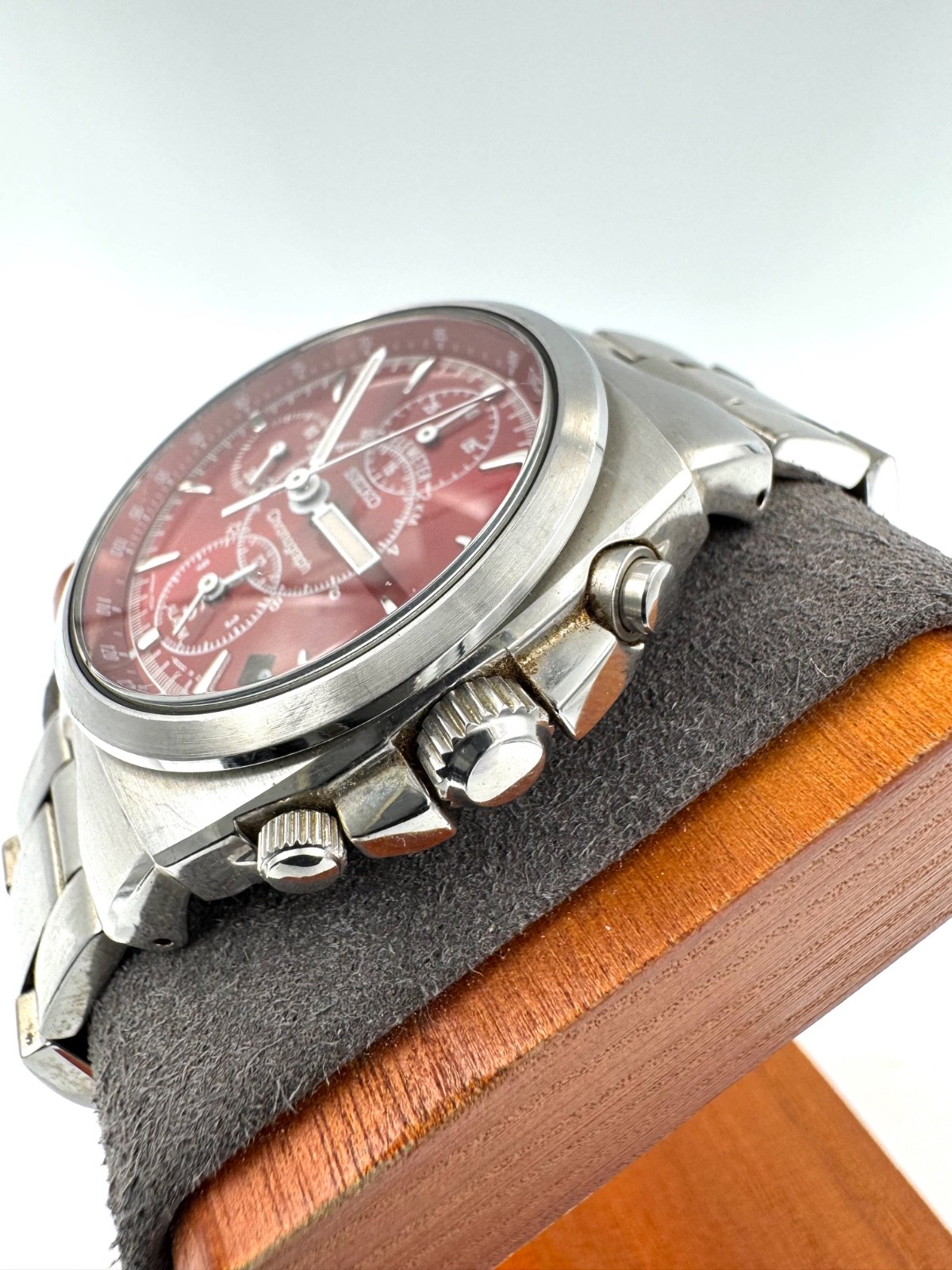 vintage seiko 34mm Men Quartz Watch New Battery working 7T32-9000 -f1539