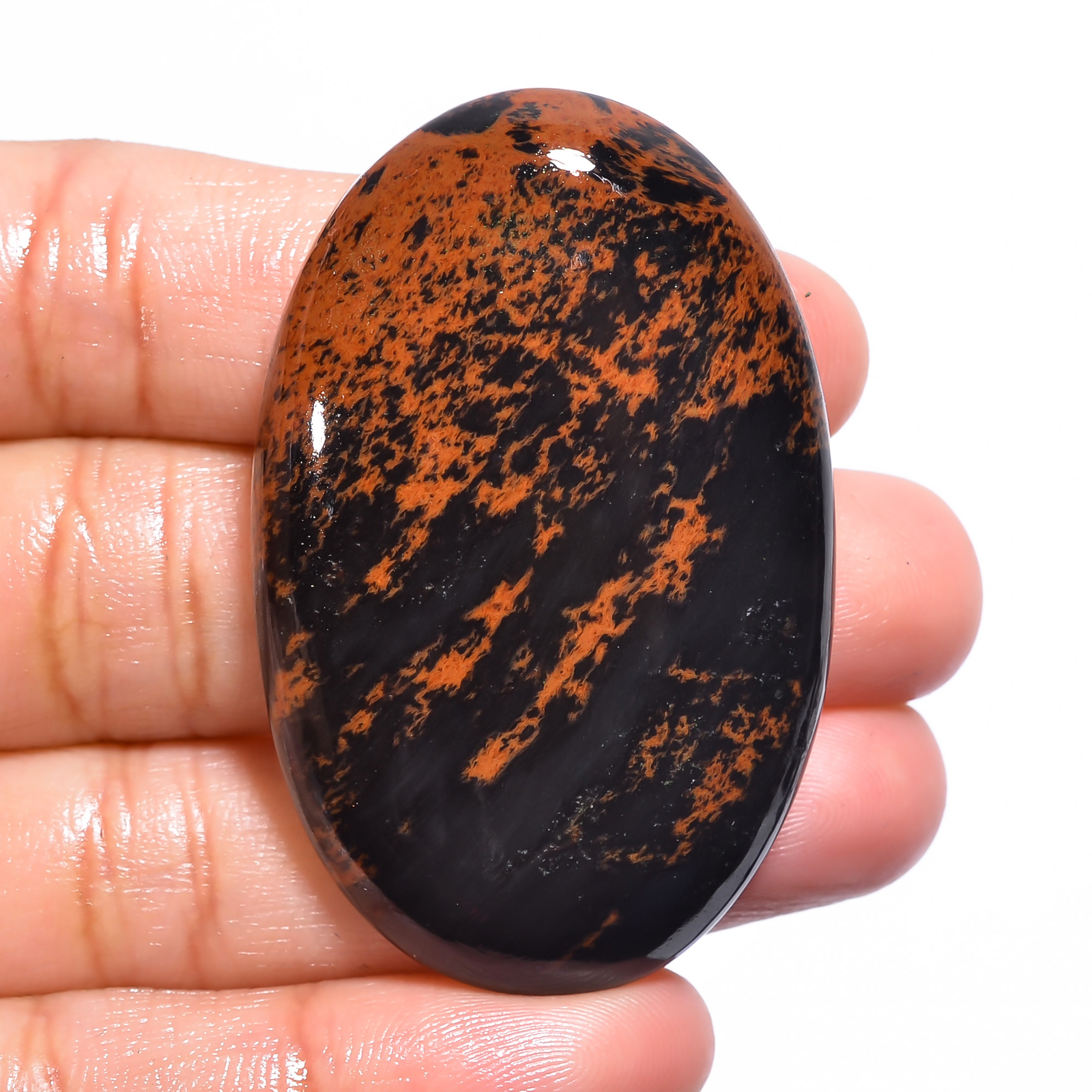 Natural Mahogany Obsidian Oval Cabochon Loose Gemstone 80.5 Ct 49X31X7mm EE26487