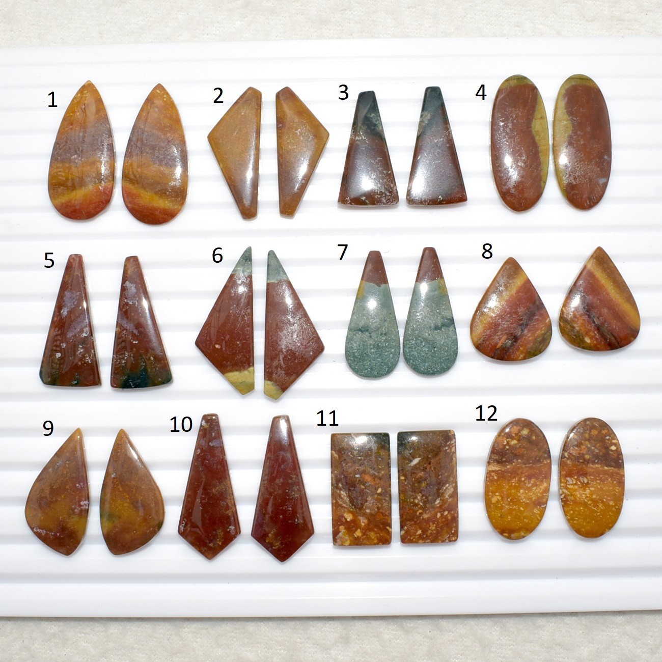 Natural Blood Stone Matching Pair Cabochon Loose Gemstone B434