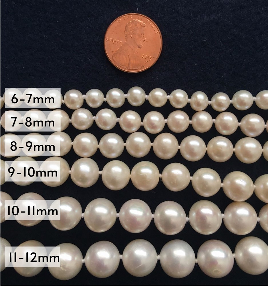 Long 24 Inch Genuine 7-8mm White Pearl Necklace Cultured Freshwater