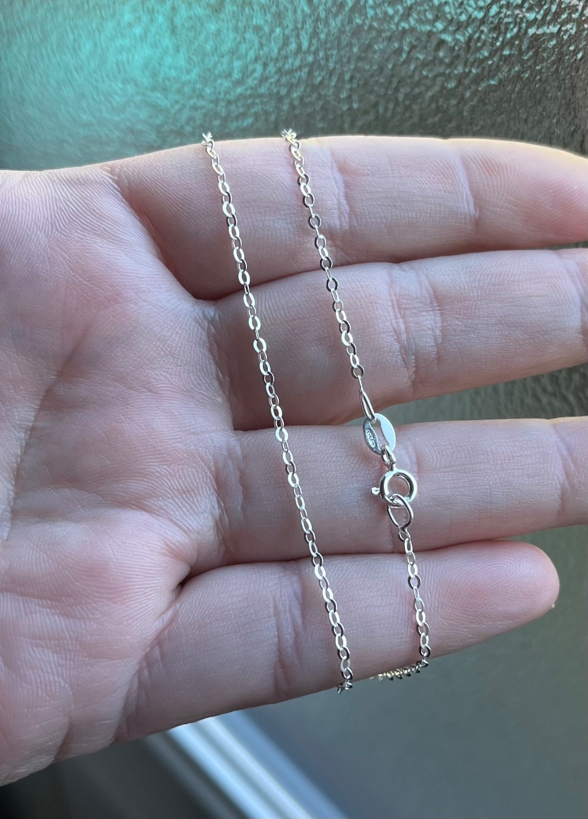 18” fine trace chain, solid sterling silver, not plated, stamped 925, new