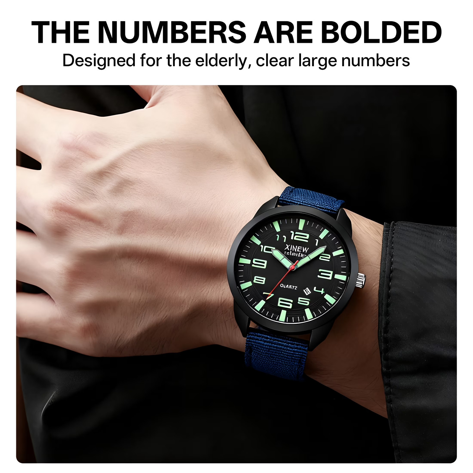 Men’s Quartz Analog Watch Nylon Strap Business Casual Sport Wristwatch
