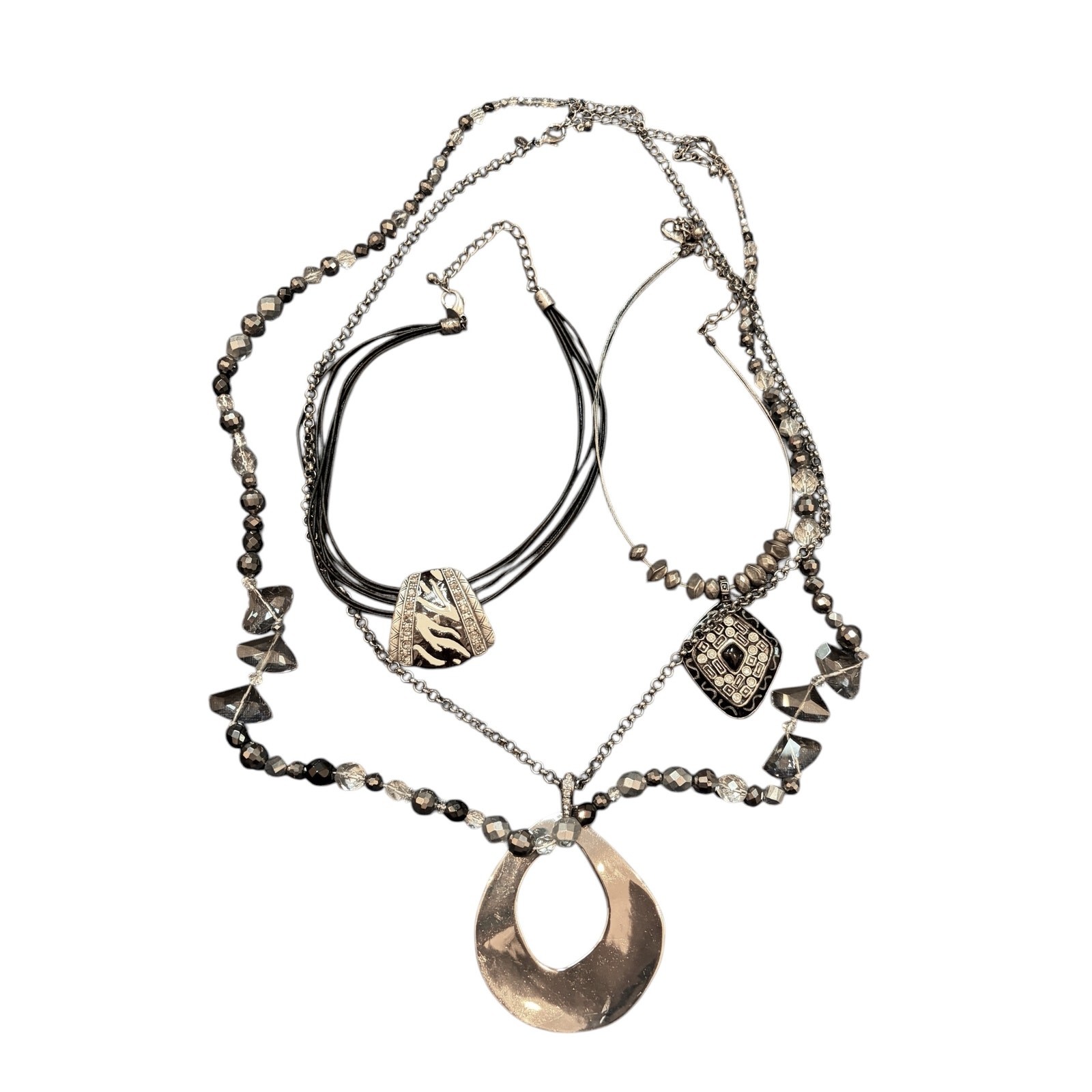 Necklace Bundle – 4 Piece Lot | Beaded, Pendant, Layering Jewelry #14