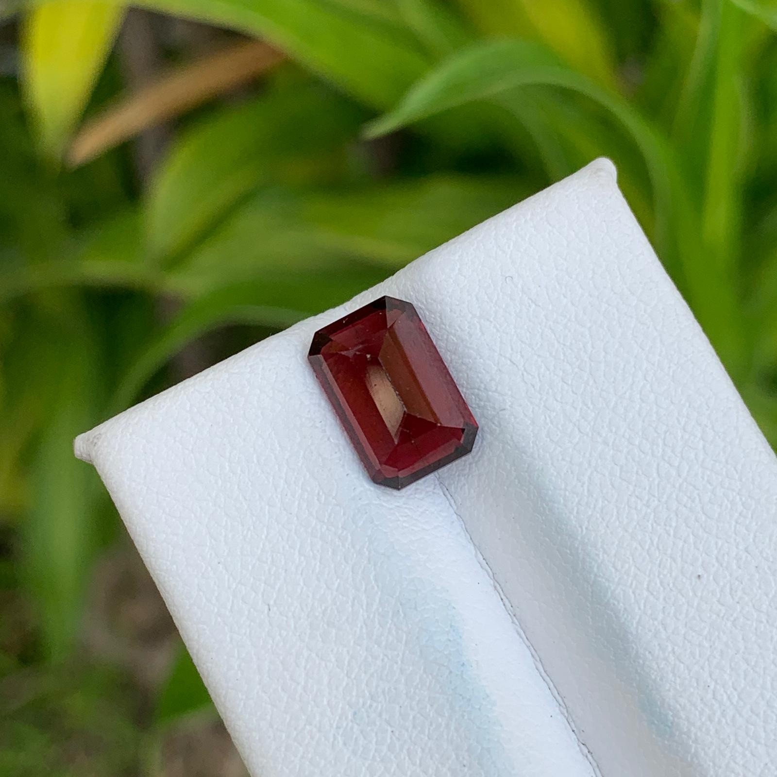 Natural Red Garnet 3.65 Cts Octagon Cut SI Clarity Loose Gemstone Tanzania
