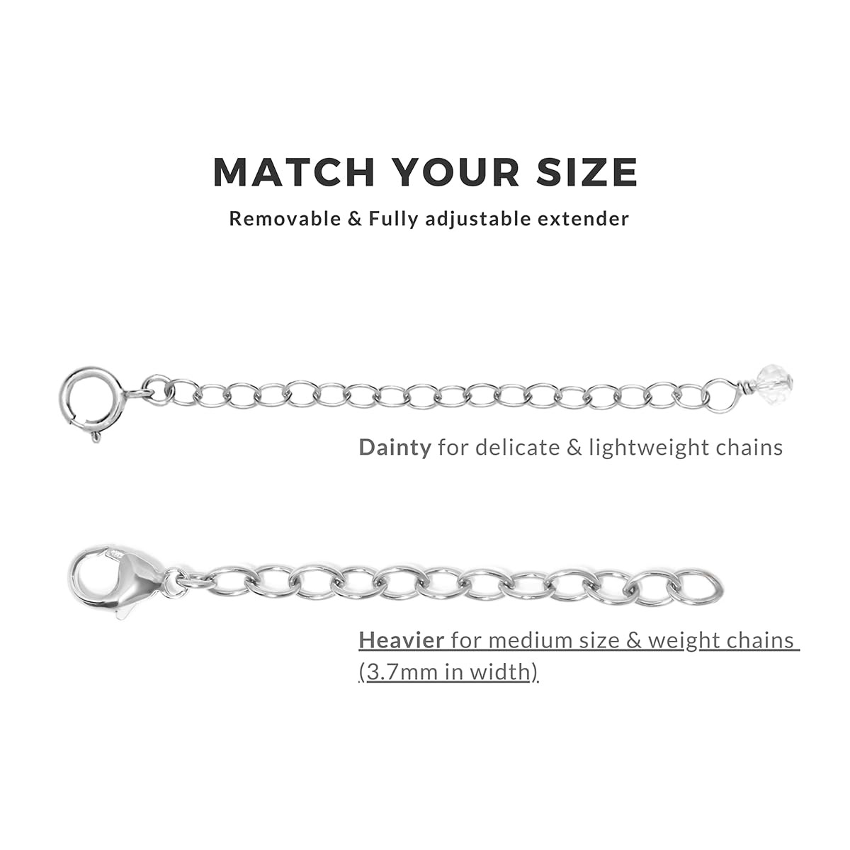BENIQUE Necklace Bracelet Extender for Women Men – 2″, “4”, “6 inches, Gold
