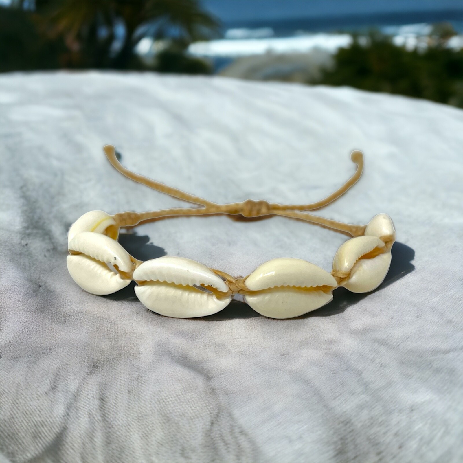 Adjustable Cowrie Shell Bracelet/Anklet – Versatile Handmade Seashell Jewelry
