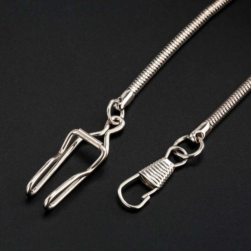 Black/Silver/Rose Gold Snake Chain Type Pocket Watch Fob Chains Accessories HQ
