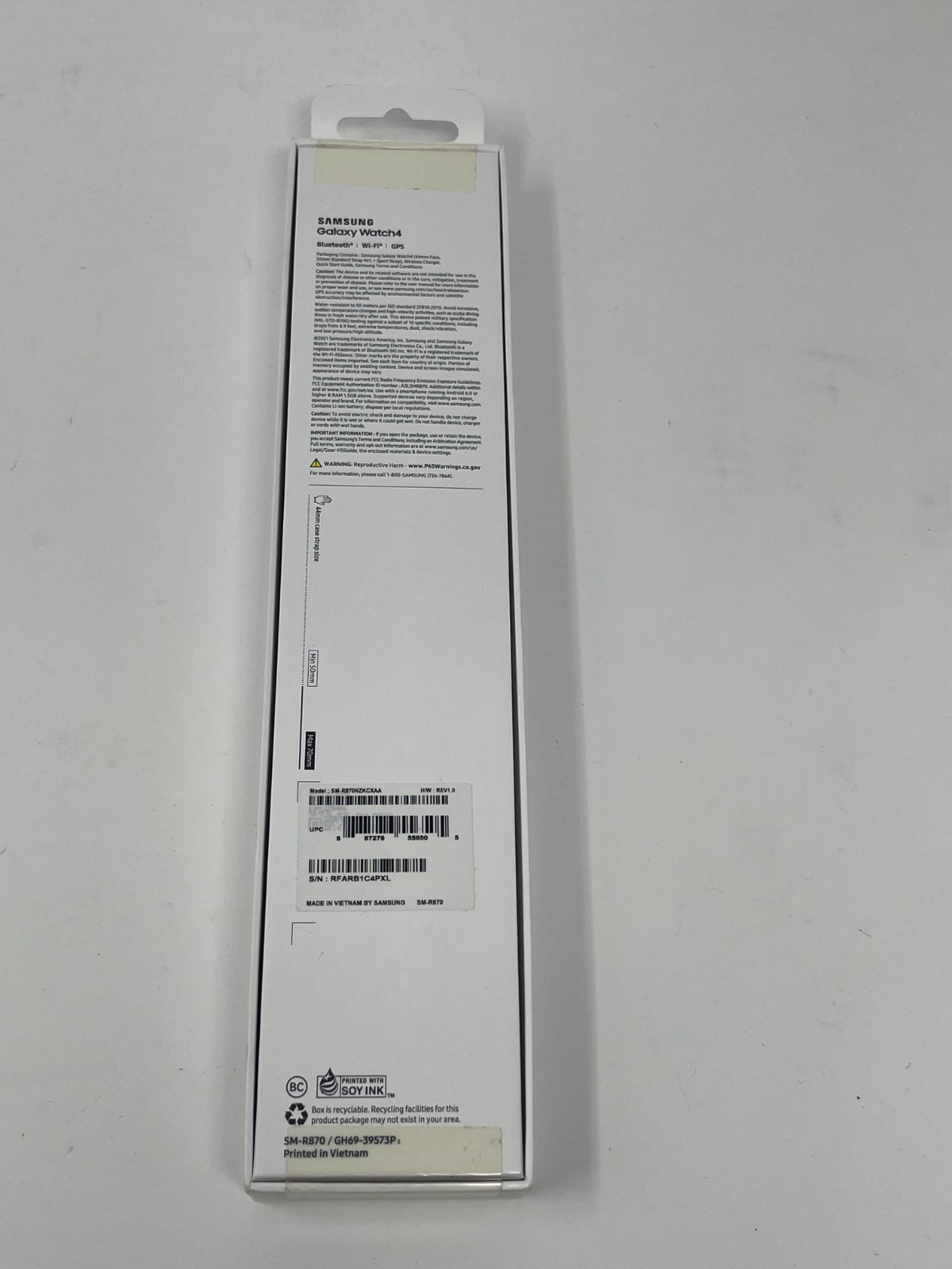 Samsung Galaxy Watch 4 Smartwatch SM-R870 44mm GPS Wi-Fi Bluetooth Sport Band Bk