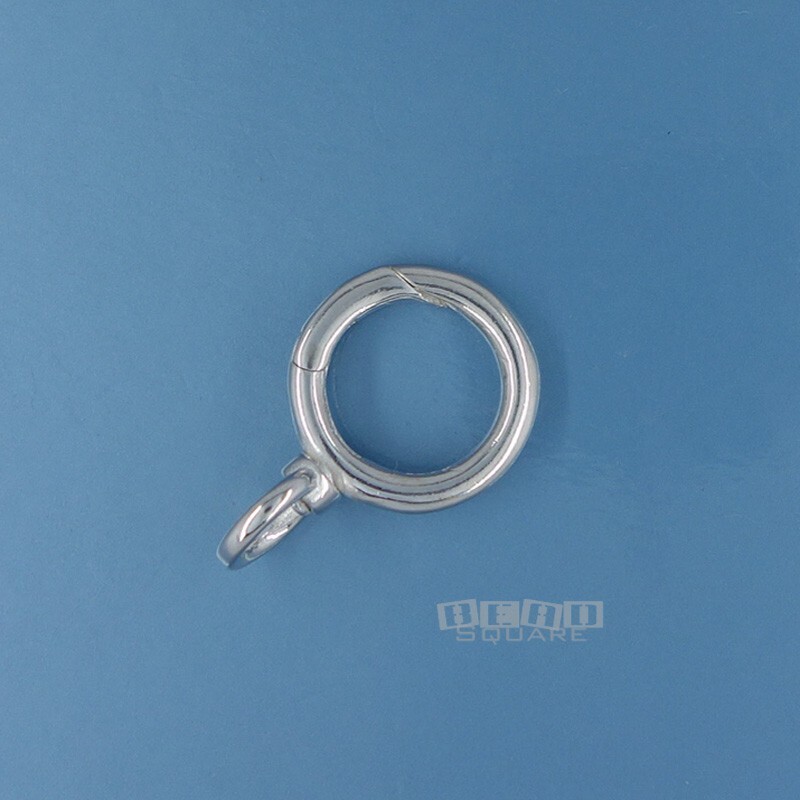 Sterling Silver 13.5mm Round Donut Clip On Clasp Connector w/Swivel Ring #33258