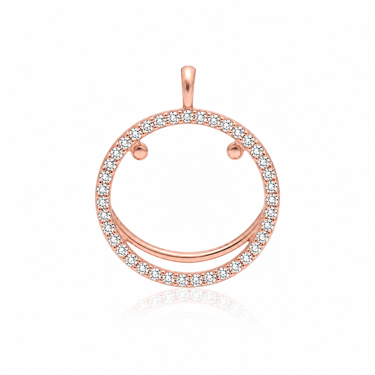 Gold Plated Open Circle Pendant 925 Sterling Silver Necklace for Women