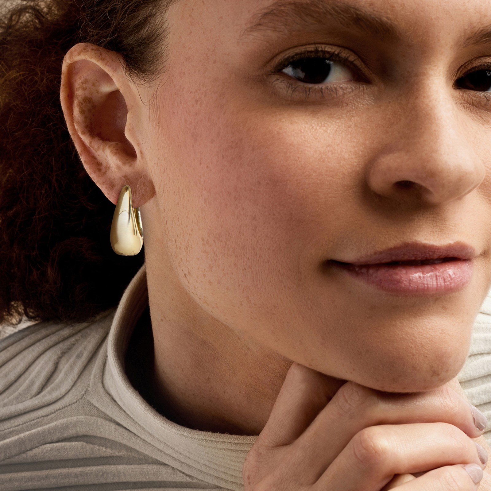 Ross-Simons Silver and 14kt Gold-Plated Oval Hoop Earrings. 7/8 inches
