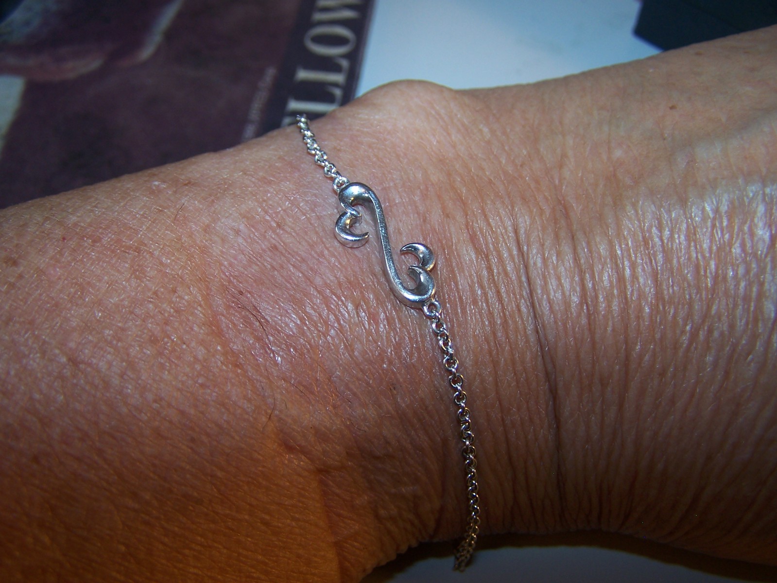 KAY JEWELERS JANE SEYMOUR RARE DOUBLE OPEN HEART STERLING SILVER TENNIS BRACELET