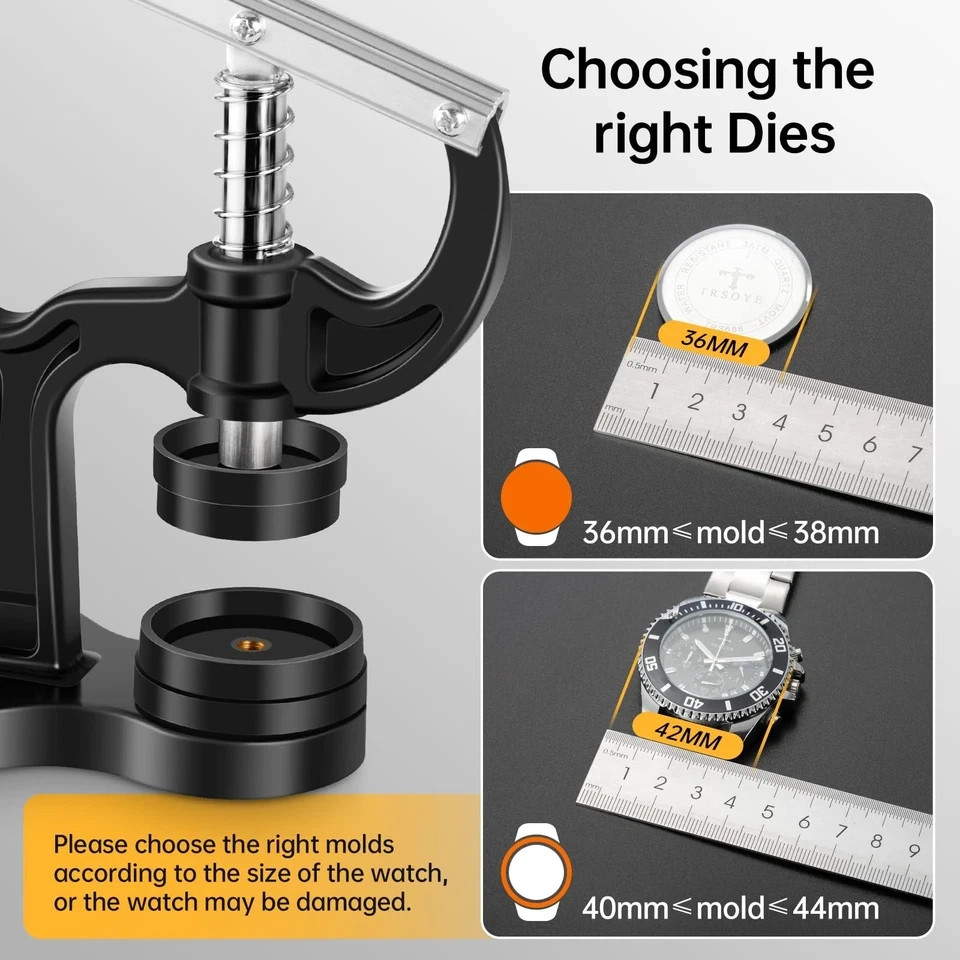 16Pcs Watch Press Tool Set, Back Case Closer for Closing Watch Cover, Watch Batt