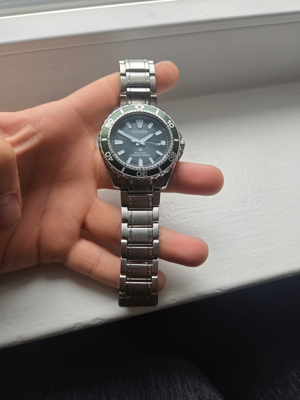 Citizen Promaster Marine Men’s Green Dial Eco-Drive Watch – BN0199-53X