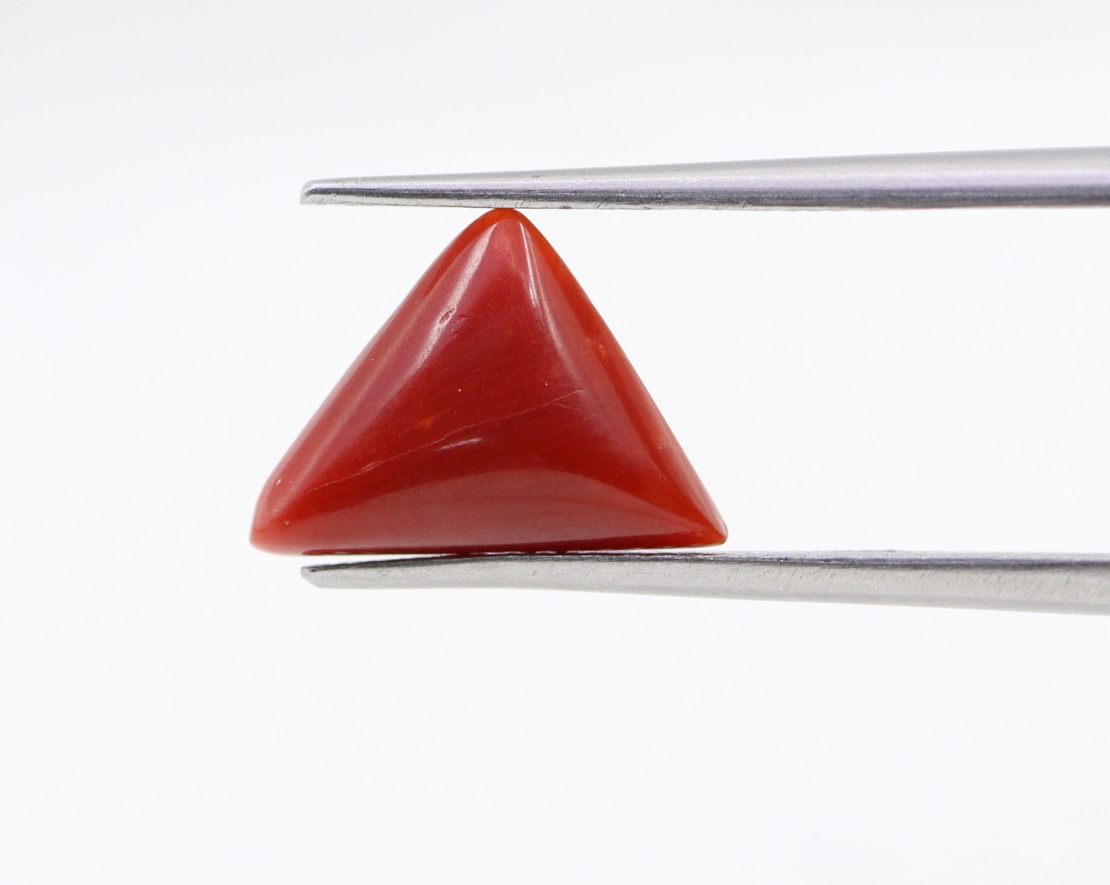 2.57 Ct Natural Coral Orange Color Triangle Shape Italy Loose Gemstone